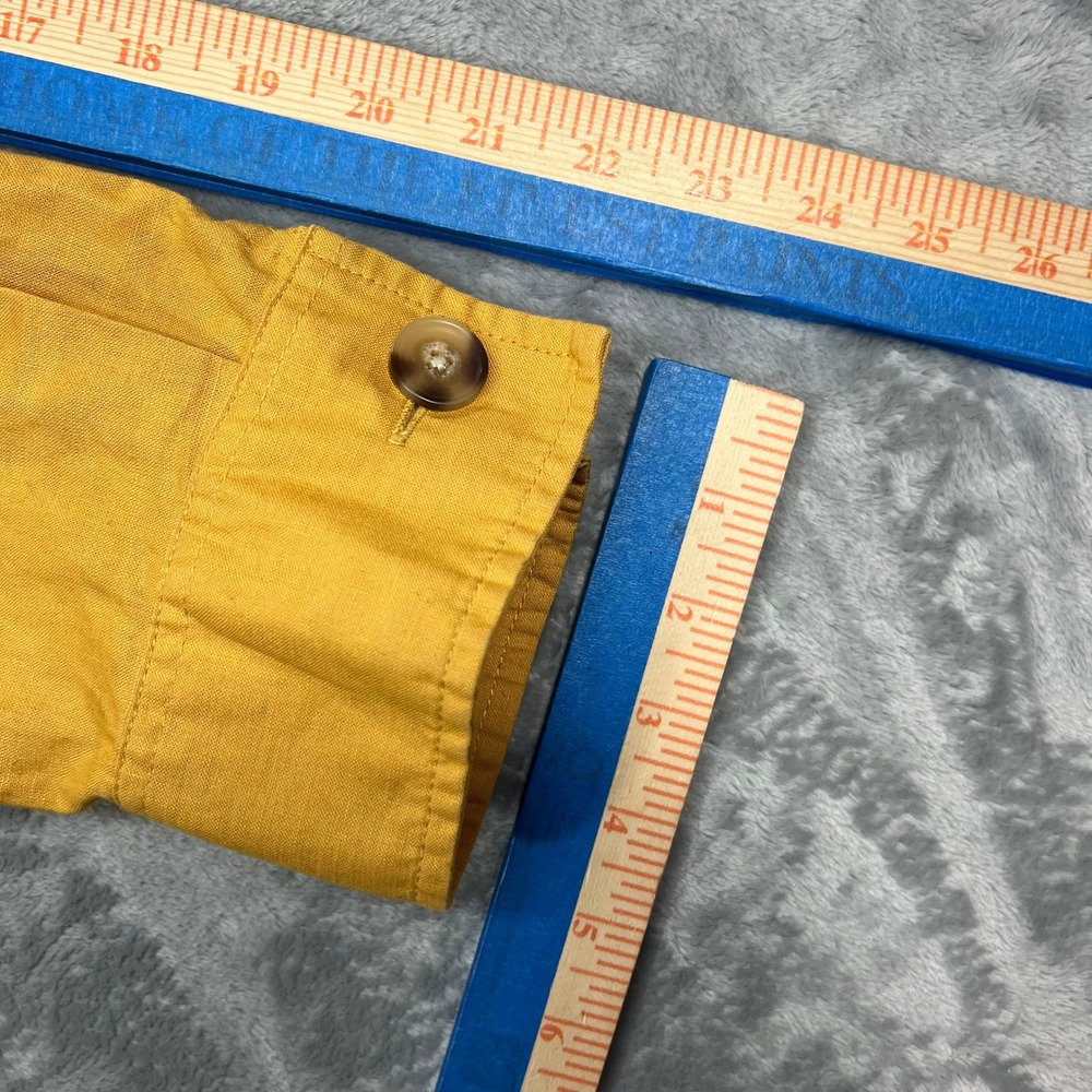 UNIQLO Shirt Jacket Womens L Mustard Yellow Linen Cotton 211-427065 Oversized - Picture 10 of 16
